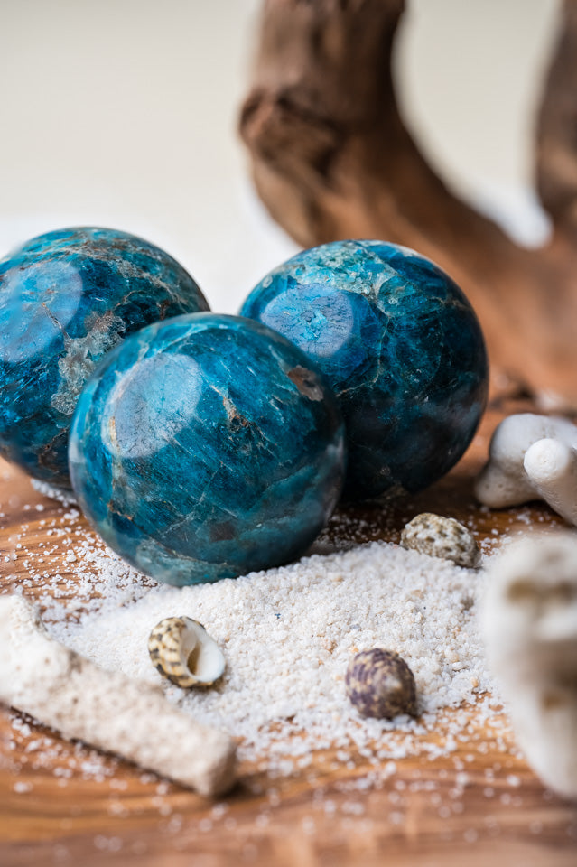 Blue Apatite Sphere