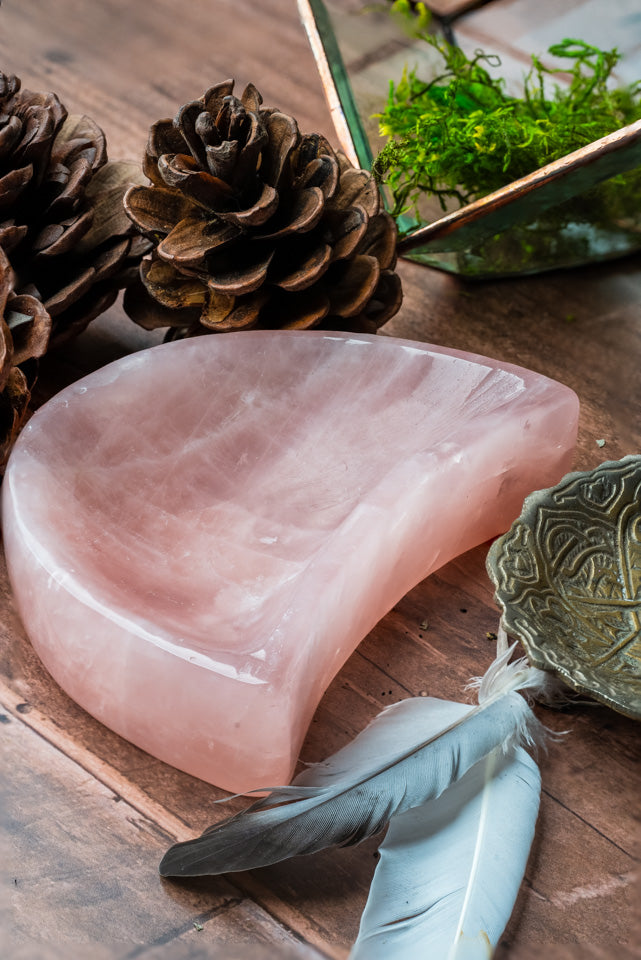 Rose Quartz Moon Dish