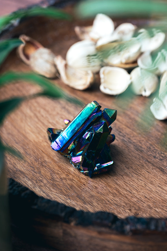 Titanium Quartz Aura Cluster