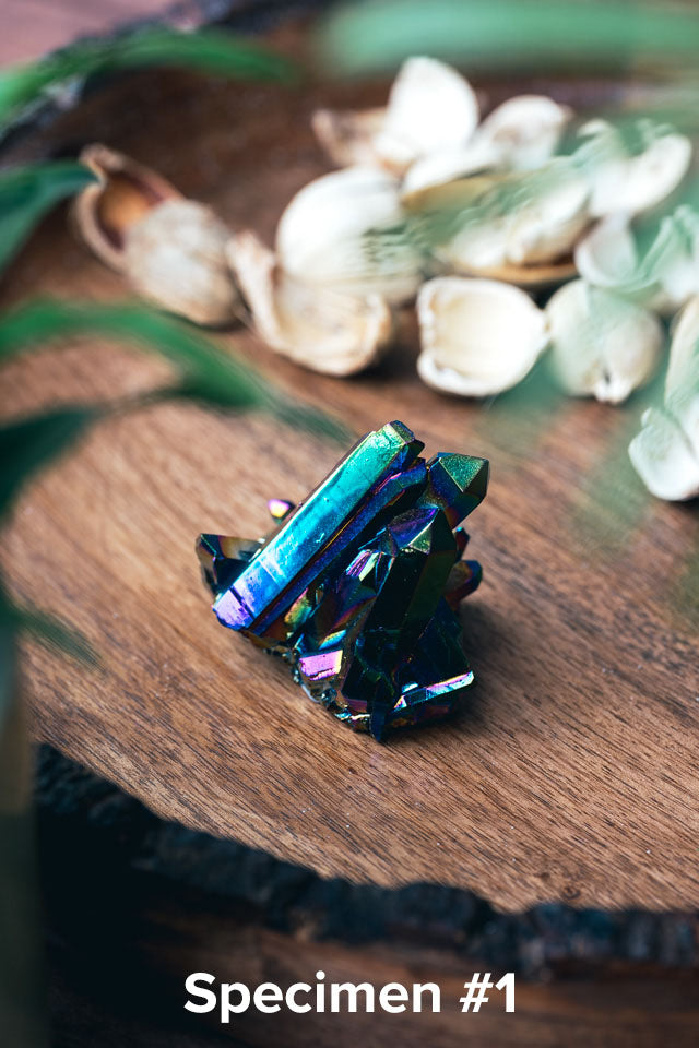 Titanium Quartz Aura Cluster