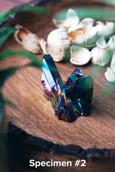 Titanium Quartz Aura Cluster