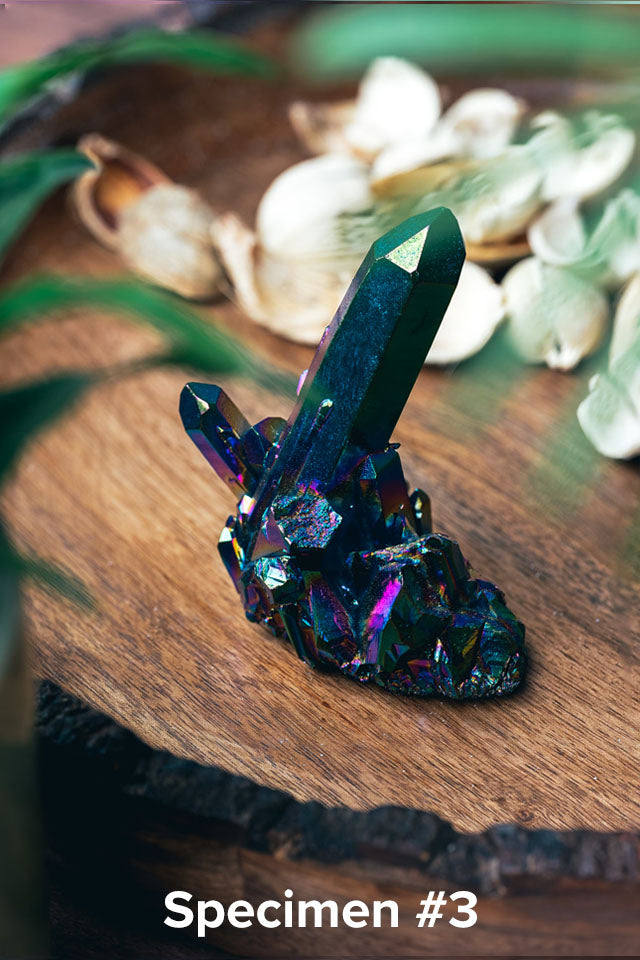 Titanium Quartz Aura Cluster