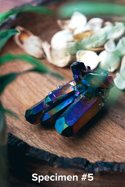 Titanium Quartz Aura Cluster